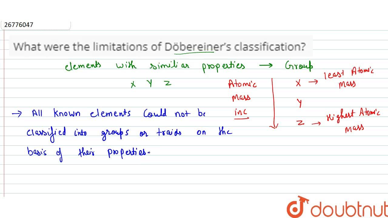 What Were The Limitations Of Dobereiner s Classification