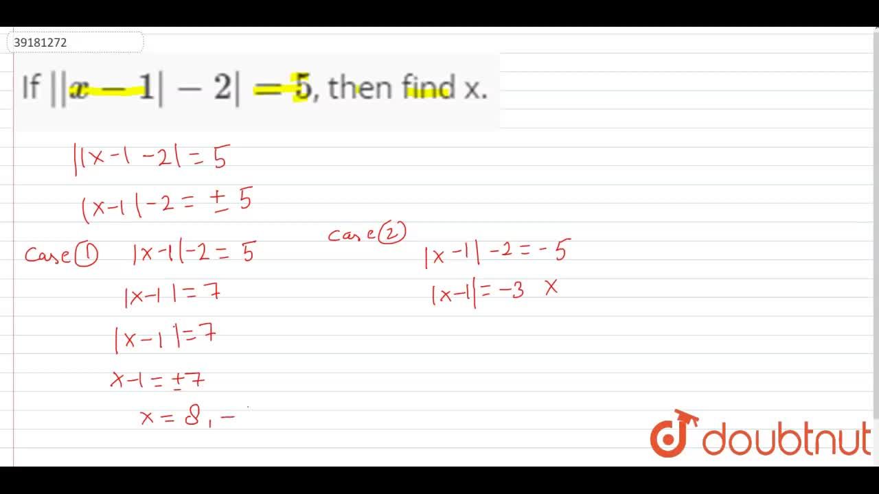 If X 1 2 5 Then Find X If X 1 2 5 Then Find X