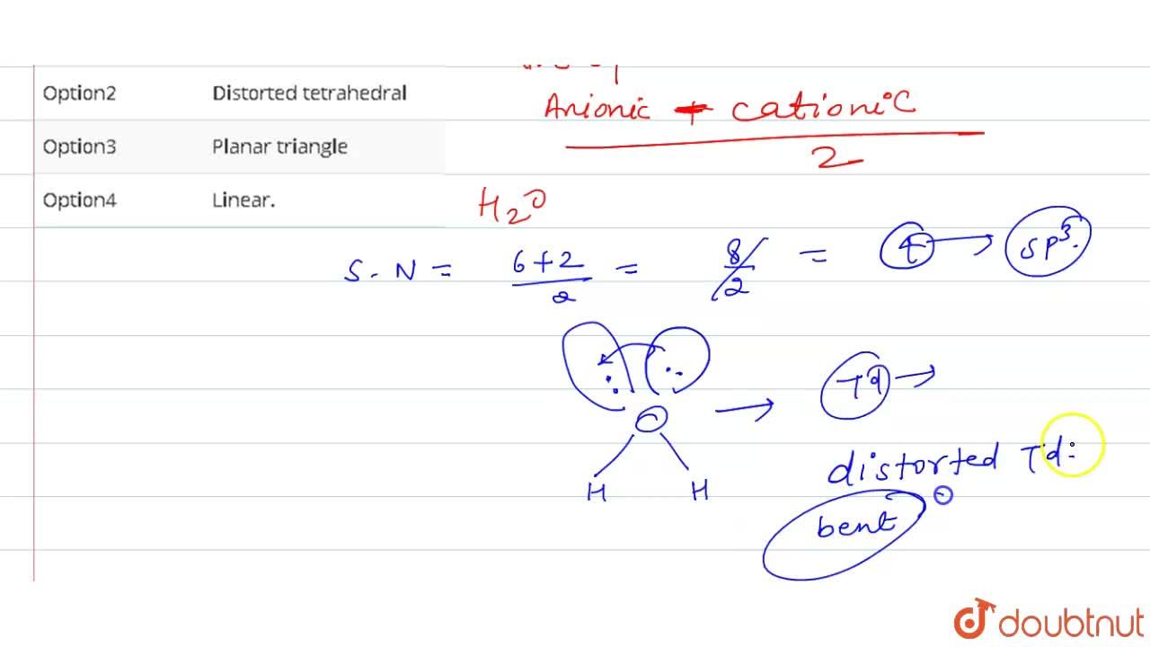 h2o vsepr number