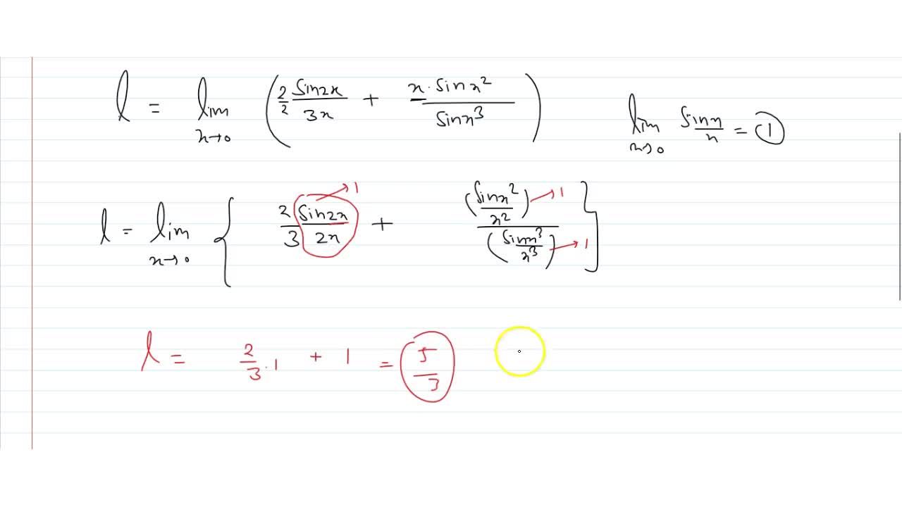 The Value Of Lim X 0 Sin2x 3x Xsinx 2 Sinx 3 Is