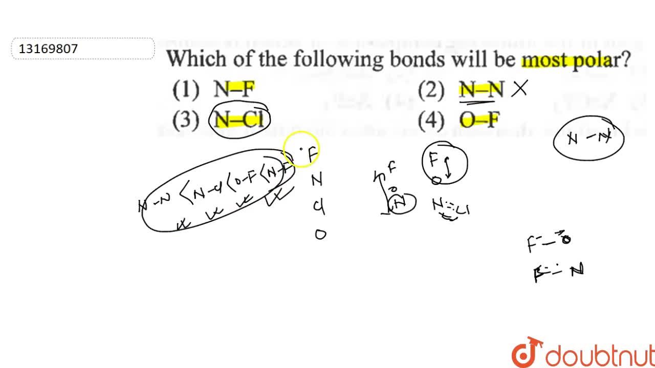 Which of the following bonds will be most polar?