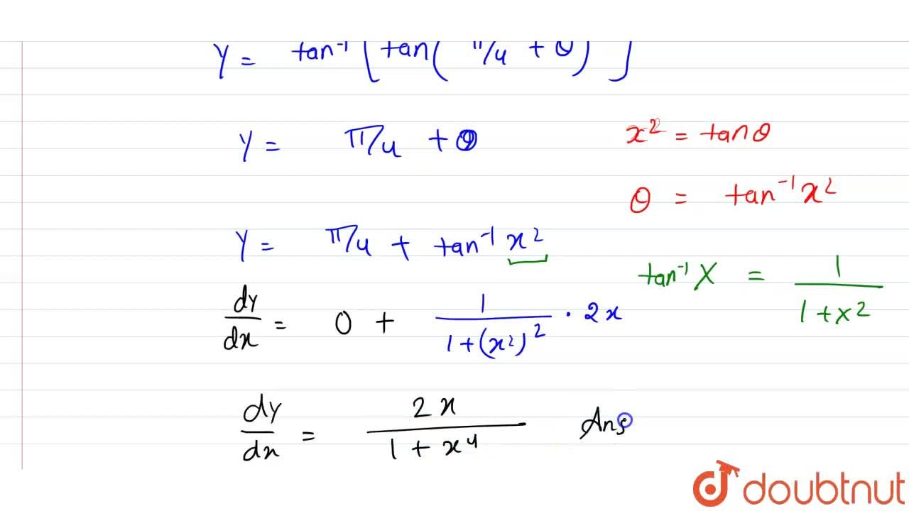  70 Y tan 1 1 x 2 1 X 2 Find Dy dx 680696 Tan 2 X On Calculator