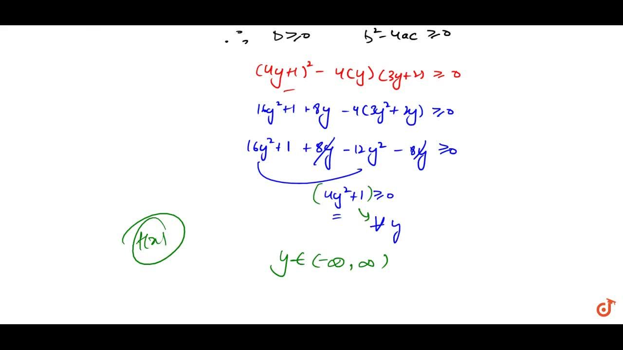 Range Of The Function F X X 2 X 2 4x 3 Is