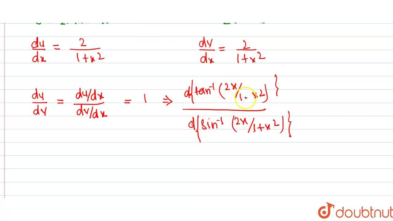 Differentiate Tan 1 2x 1 X 2 W R T Sin 1 2x 1 X 2