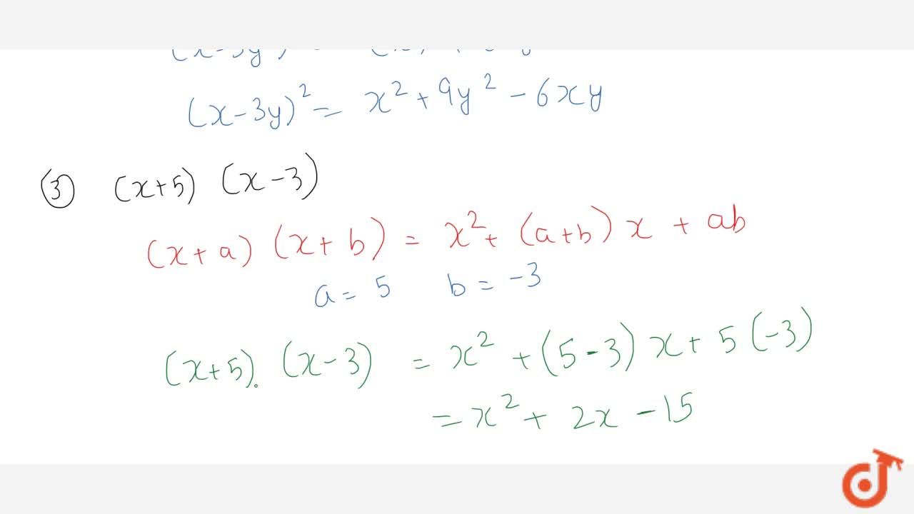 Expand Each Of The Following I 2x 5y 2 Ii X 3y 2 Iii X 5 X 3