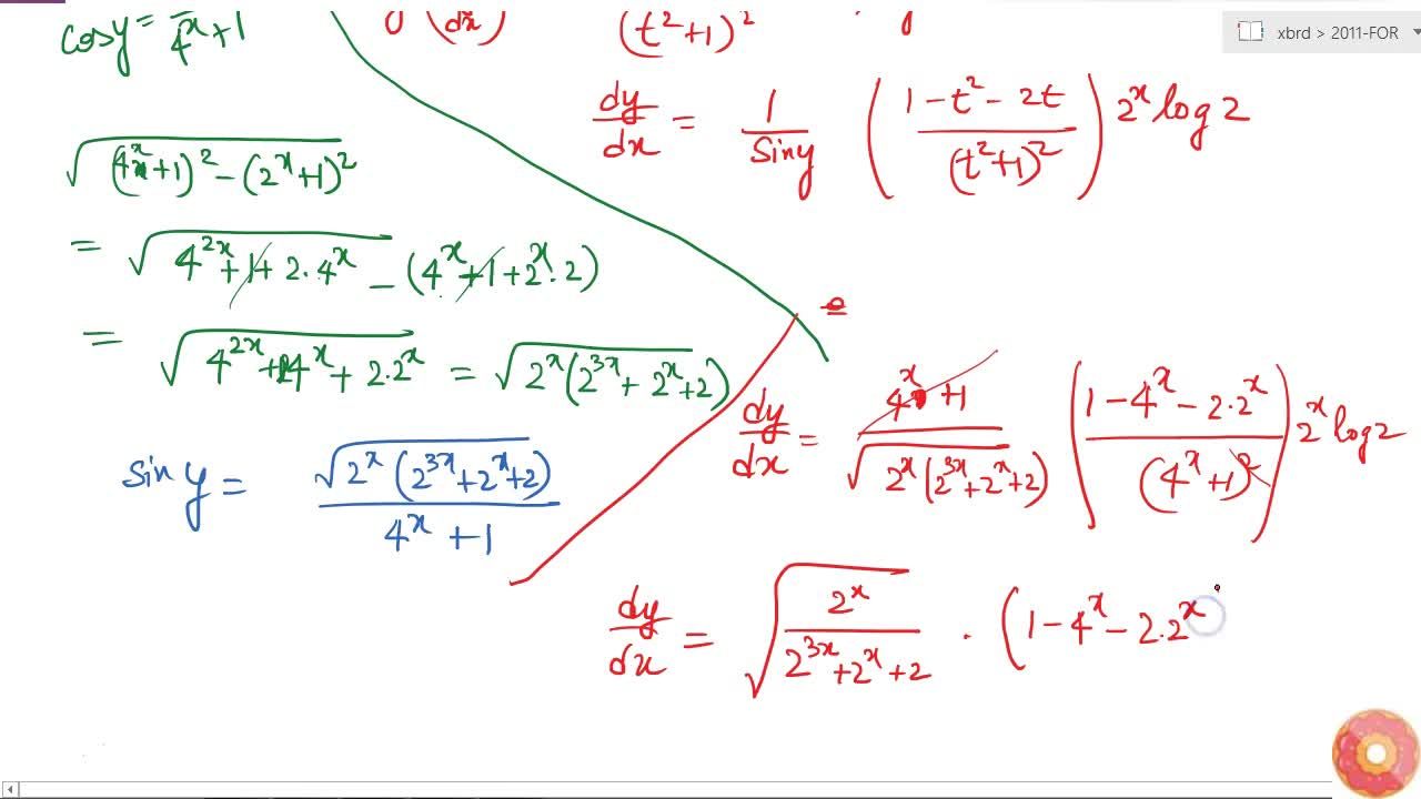 If Y Cos 1 2 X 1 1 4 X Find Dy Dx