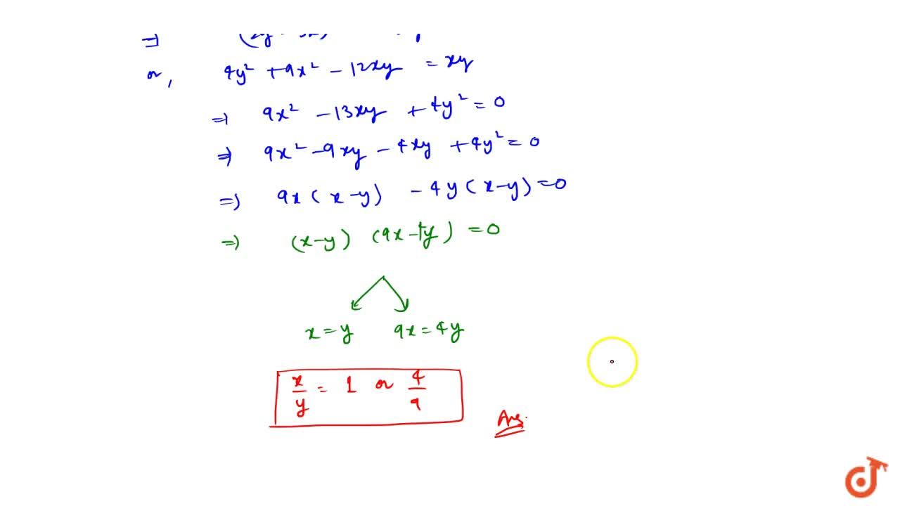 If X And Y Are Real Numbers Such That 2log 2y 3x Logx Logy Then