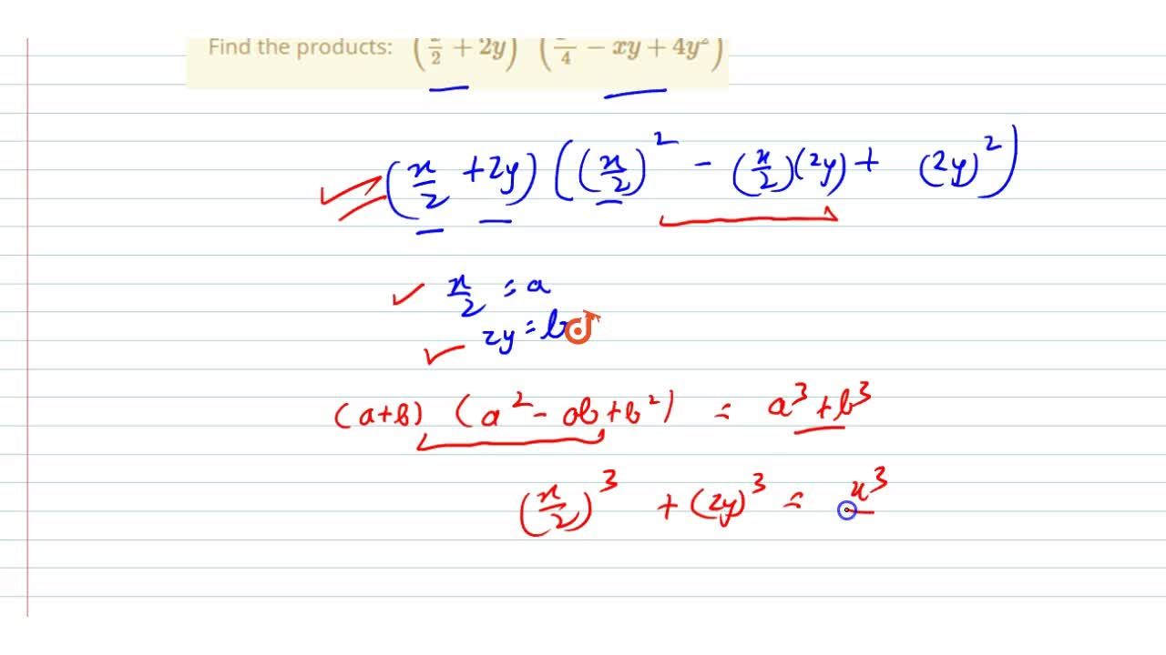 Find The Products X 2 2y X 2 4 X Y 4y 2