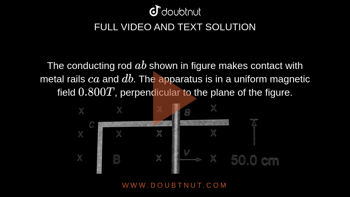 The conducting rod ab shown in figure makes contact with metal rails ca