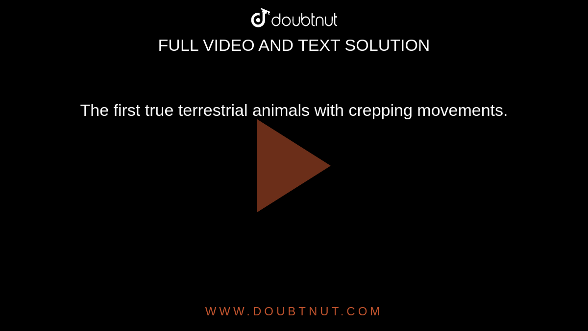 The first true terrestrial animals with crepping movements. The first true terrestrial animals with crepping movements.