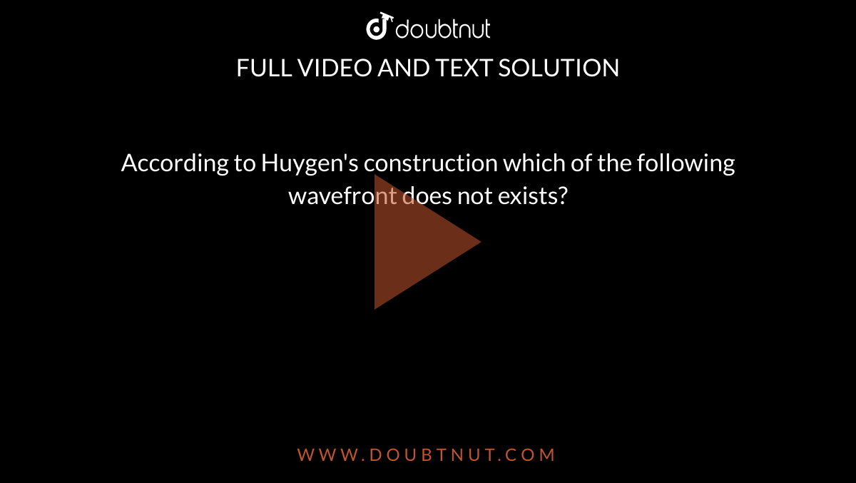 According to Huygen's construction which of the following wavefront does not exists?