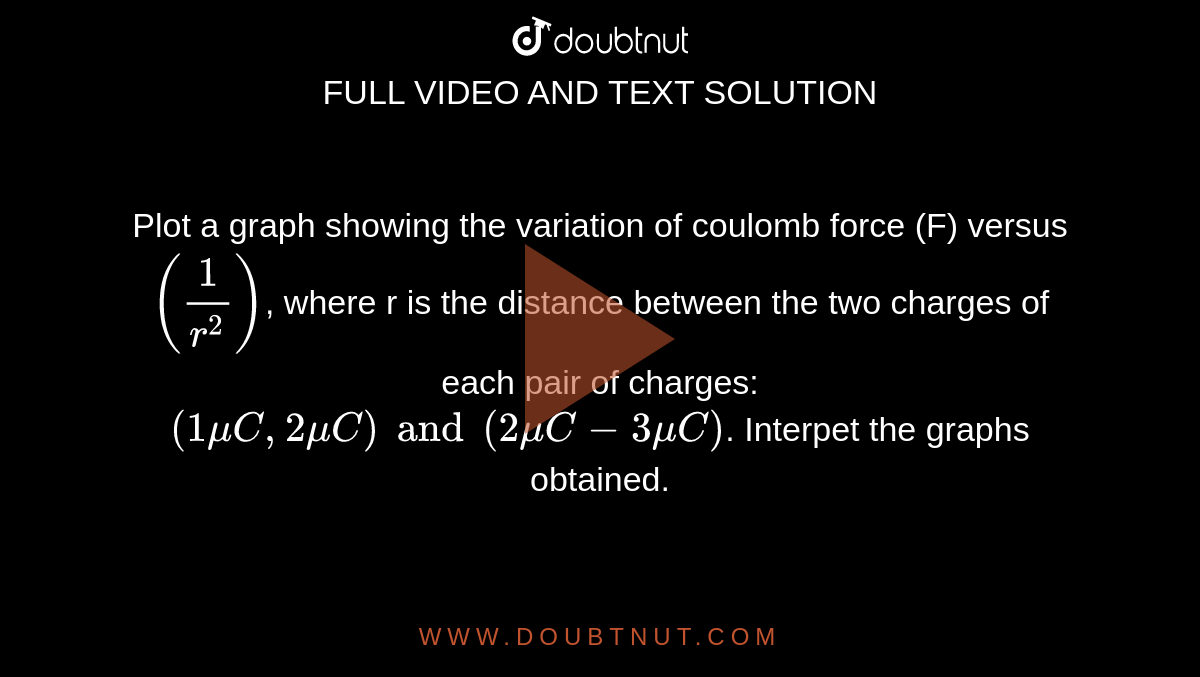 plot-a-graph-showing-the-variation-of-coulomb-force-f-versus-1-r