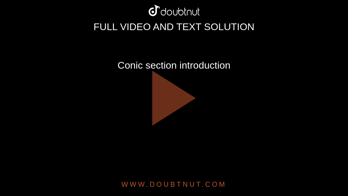 Conic section introduction