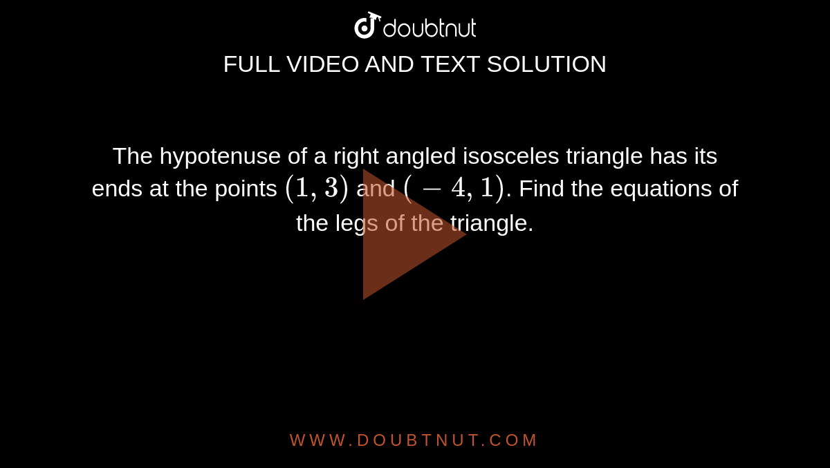 right angled isosceles triangle