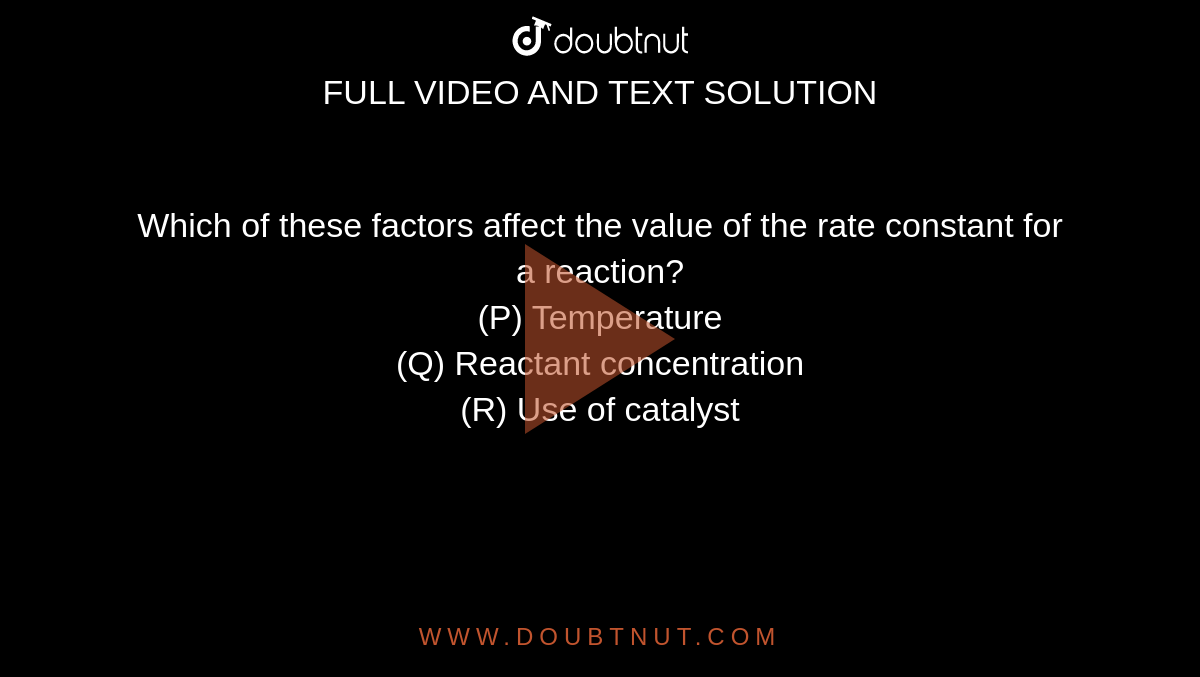 factors that affect the reaction rate