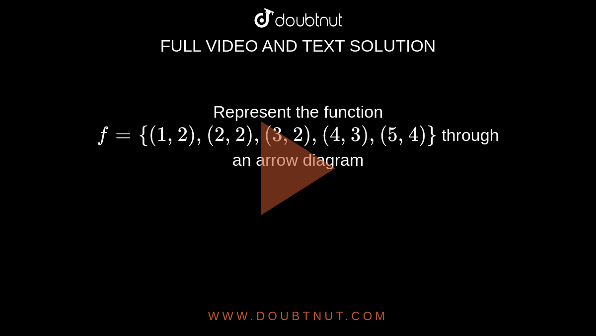 Represent the function `f={(1, 2), (2, 2), (3, 2), (4, 3), (5, 4)}` through <br> an arrow diagram