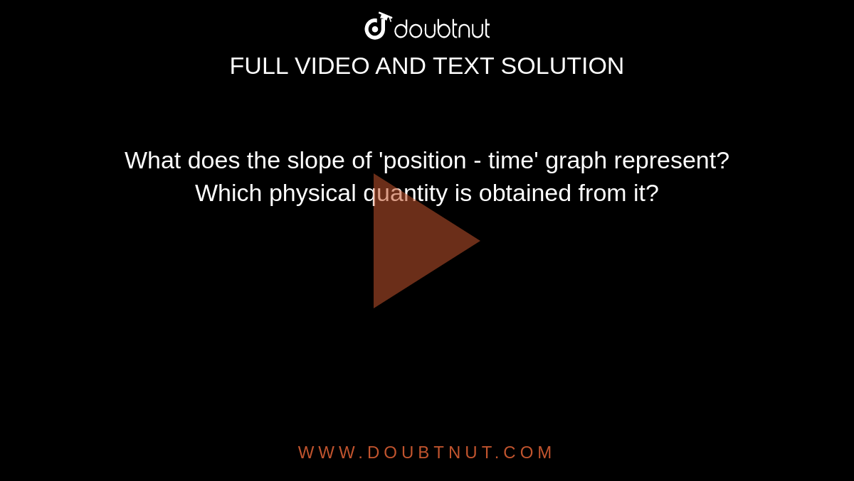 what-does-the-slope-of-position-time-graph-represent-which