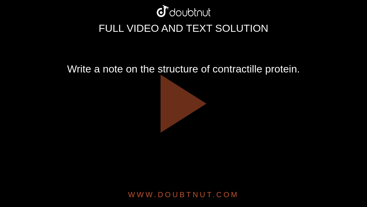 Write a note on the structure of contractille protein.