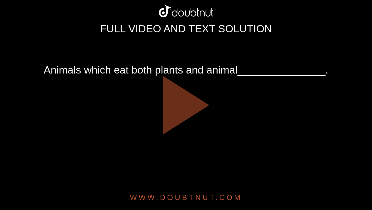 Animals which eat both plants and animal.