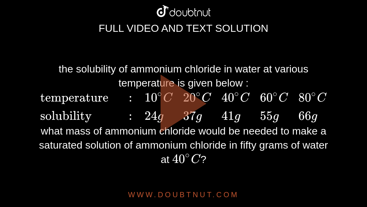 the-solubility-of-ammonium-chloride-in-water-at-various-temperature-is-given-below