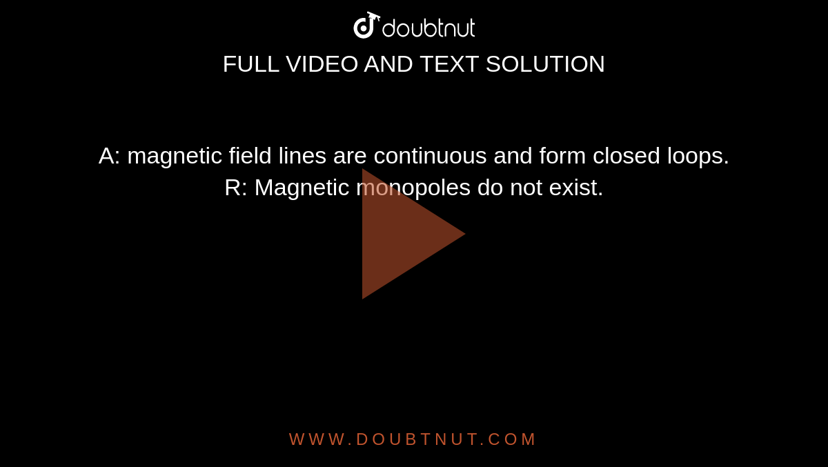 Magnetic lines form continuous closed loop. Why ?