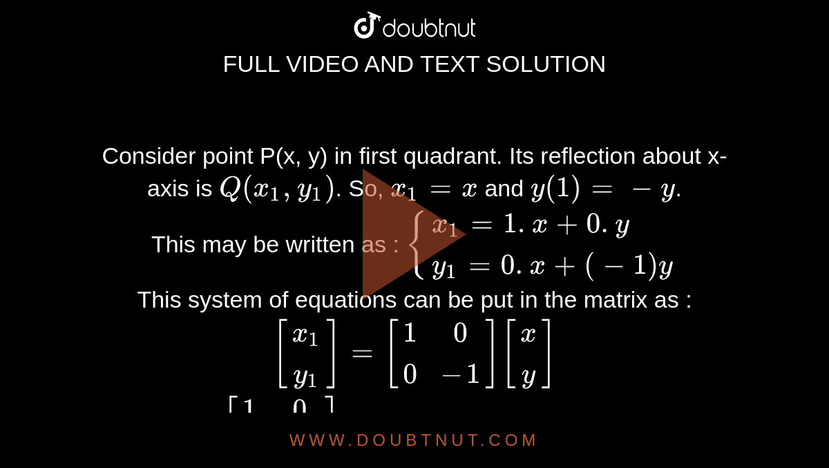 x axis reflection equation