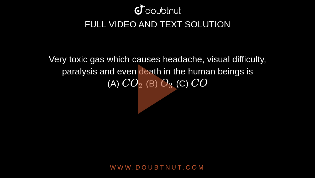 Very toxic gas which causes headache, visual difficulty, paralysis and