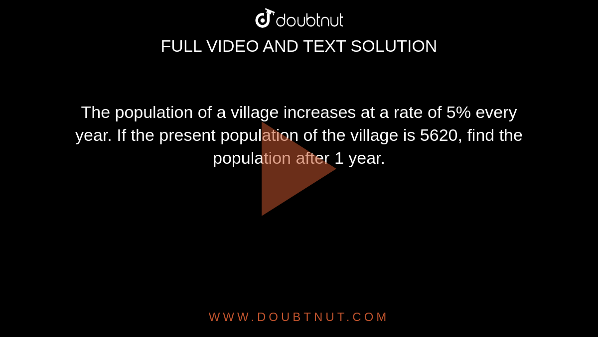 Population Of A Village Is5000 at Suzanne Sutton blog