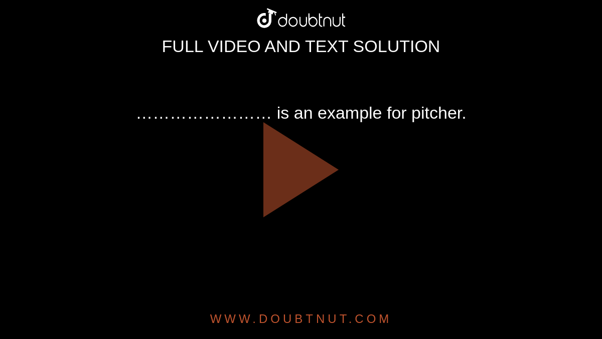 is an example for pitcher.