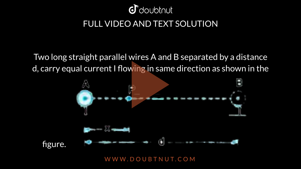Two Long And Parallel Straight Wires A And B Two long straight parallel wires A and B separated by a distance d