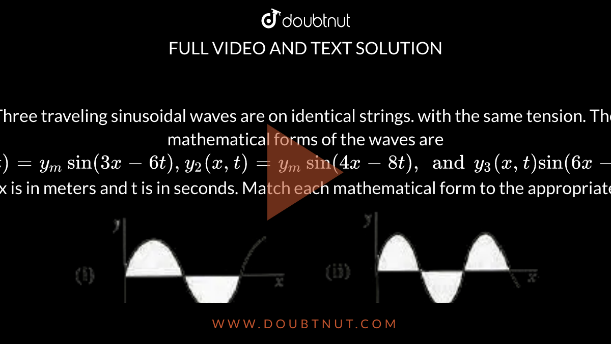 Three Traveling Sinusoidal Waves Are On Identical Strings With The