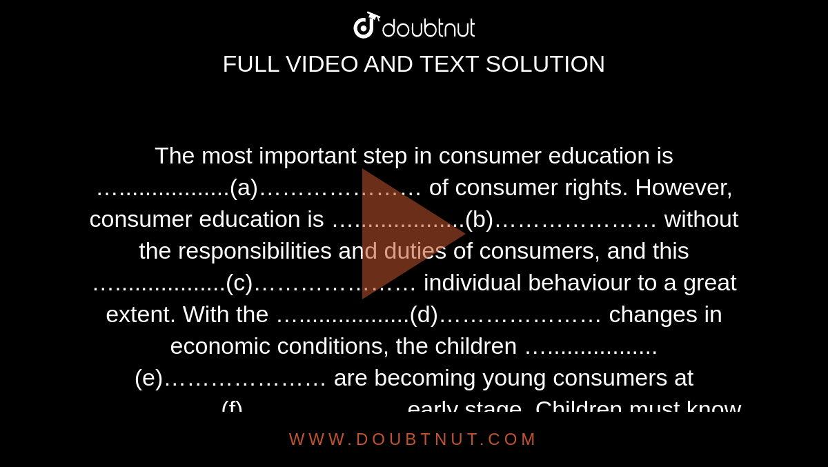 importance of consumer education