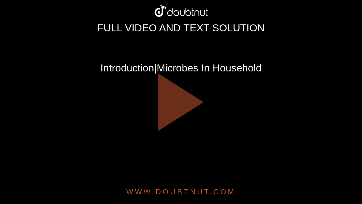 Introduction|Microbes In Household 