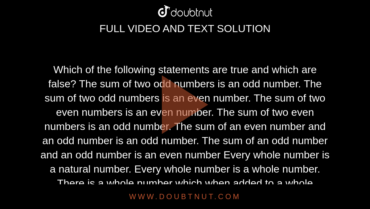 which-of-the-following-statements-are-true-and-which-are-false-the-sum