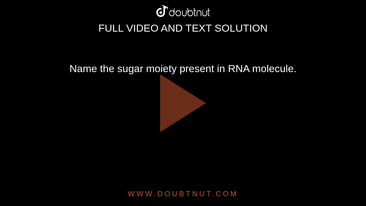 Name the sugar moiety present in RNA molecule.