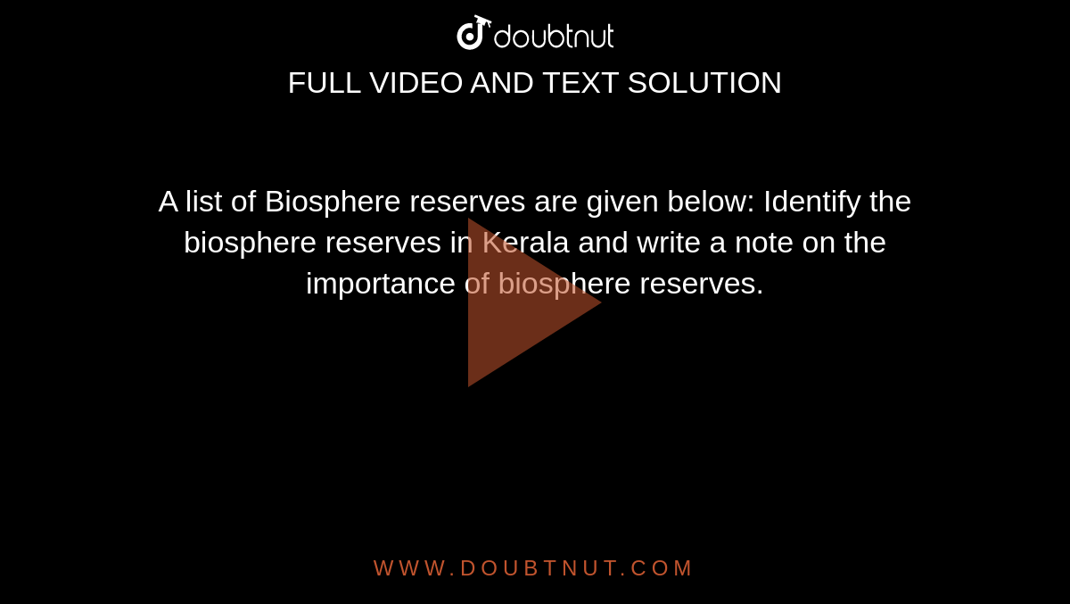 list of biosphere reserves