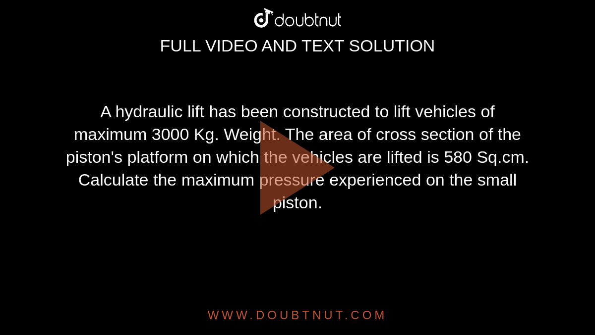 A hydraulic lift has been constructed to lift vehicles of maximum 3000