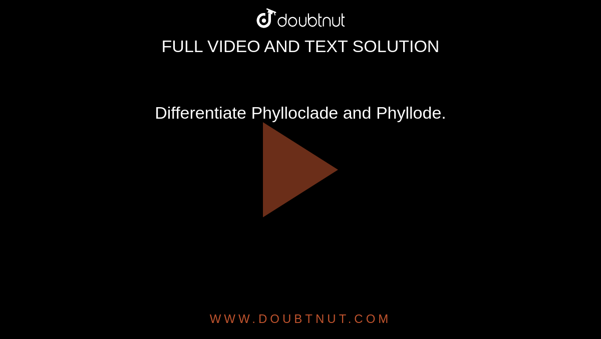 Differentiate Phylloclade and Phyllode.