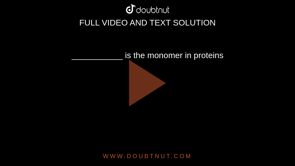 ___________ is the monomer in proteins