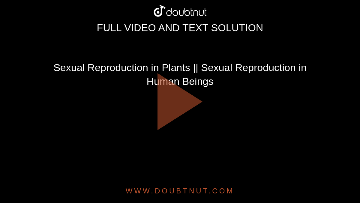 Sexual Reproduction in Plants || Sexual Reproduction in Human Beings