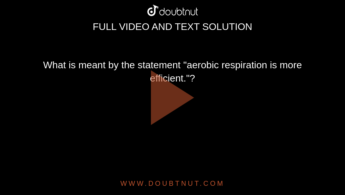 What is meant by the statement "aerobic respiration is more efficient."?