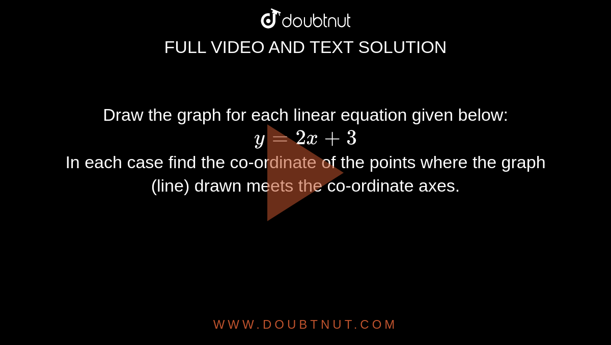 how to draw a line from a linear equation