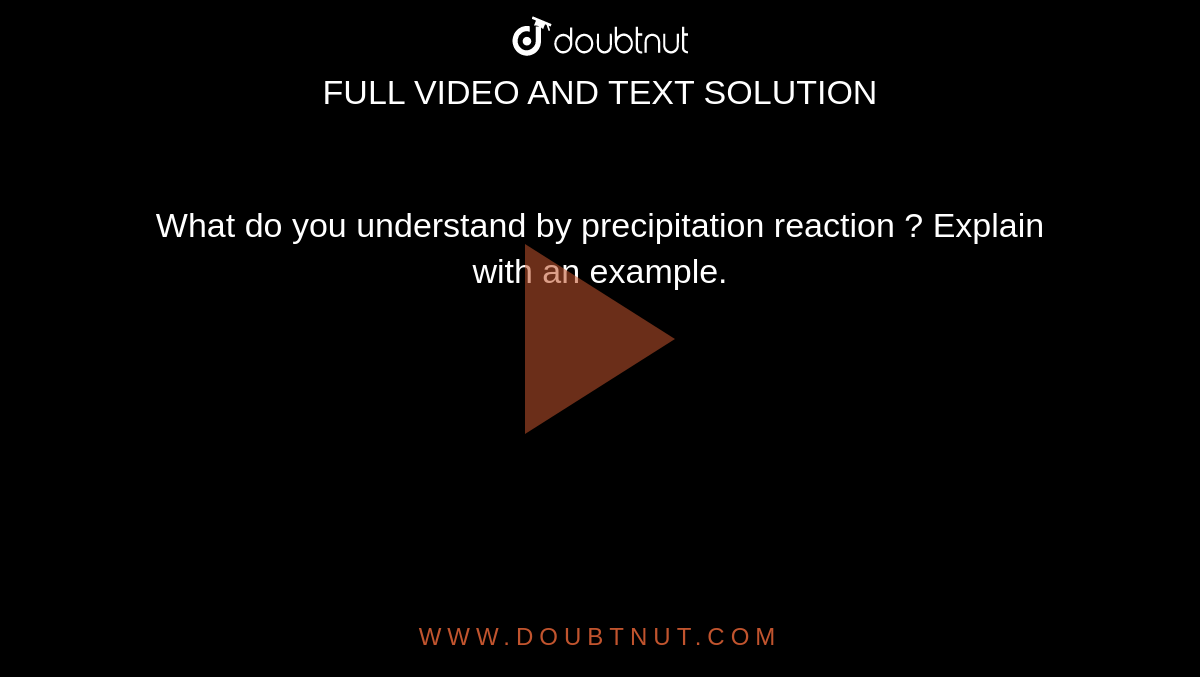 precipitation reaction examples