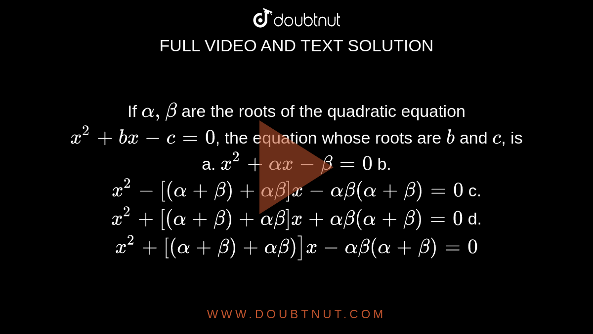 If x^3+3x^2 9x+c=0 have roots alpha, alpha and beta then possible