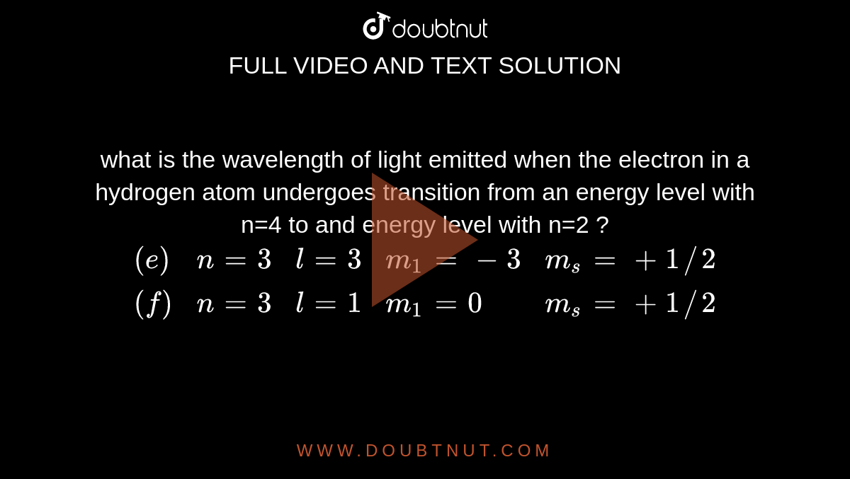 what-is-the-wavelength-of-light-emitted-when-the-electron-in-a-hydrogen