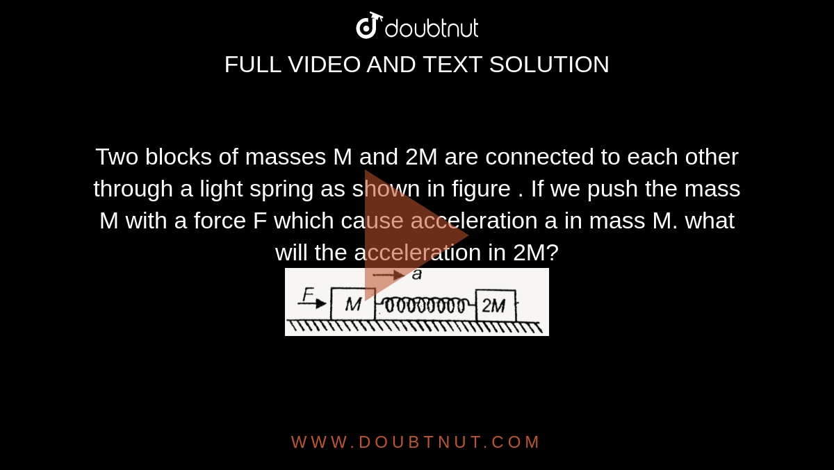 Two Stones Of Masses M And 2m Two blocks of masses M and 2M are connected to each other through a