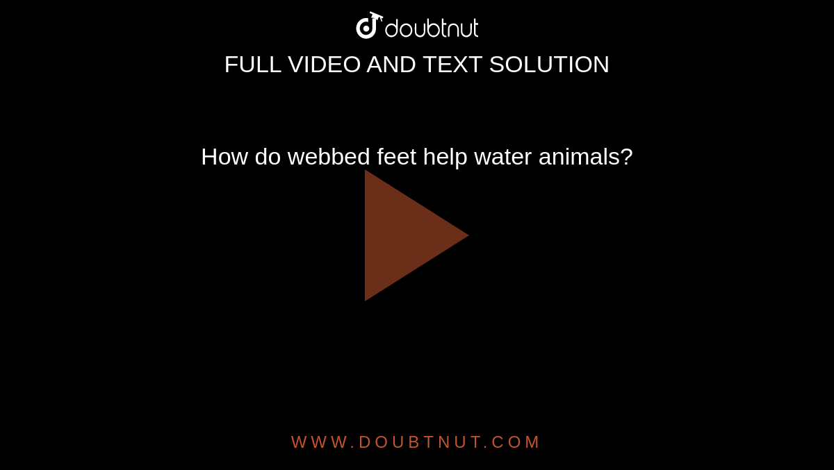 How do webbed feet help water animals?