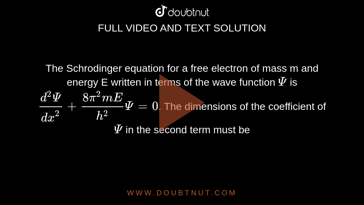 electron wave equation