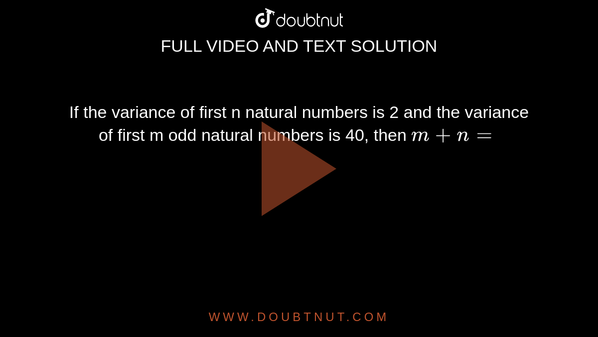 mean-and-variance-of-first-n-natural-numbers-youtube