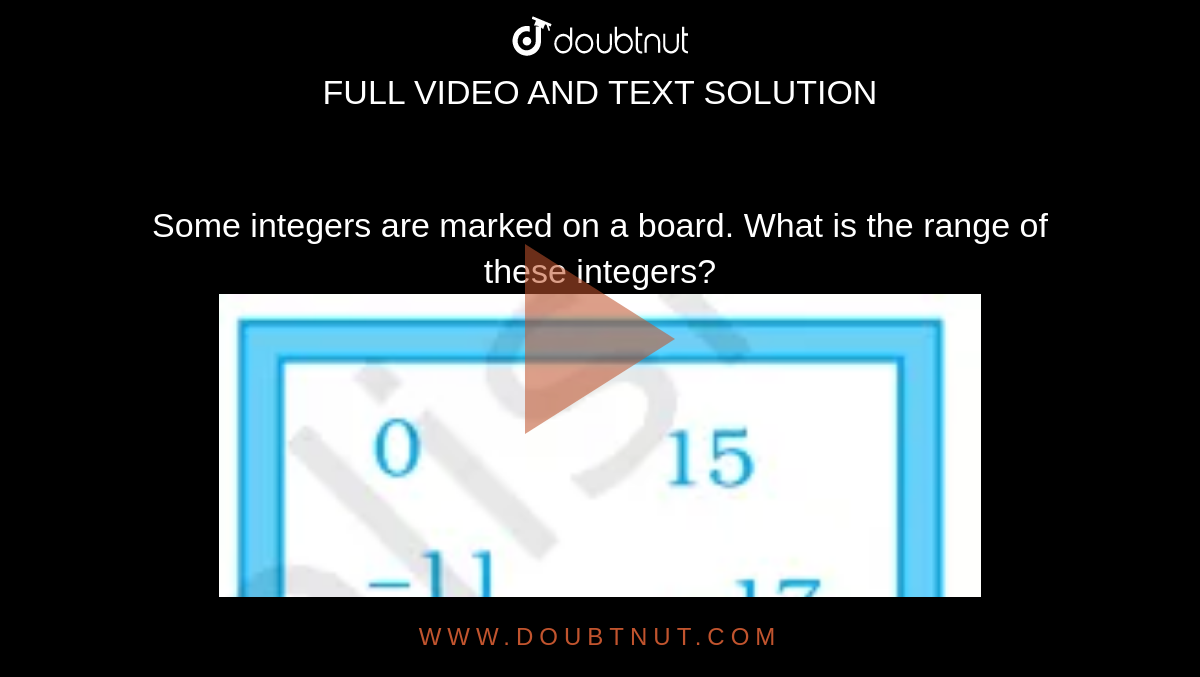 Some integers are marked on a board. What is the range of these integers?
<br> 
 <img src="https://d10lpgp6xz60nq.cloudfront.net/physics_images/NCERT_EXM_MAT_VII_C03_E01_011_Q01.png" width="80%">